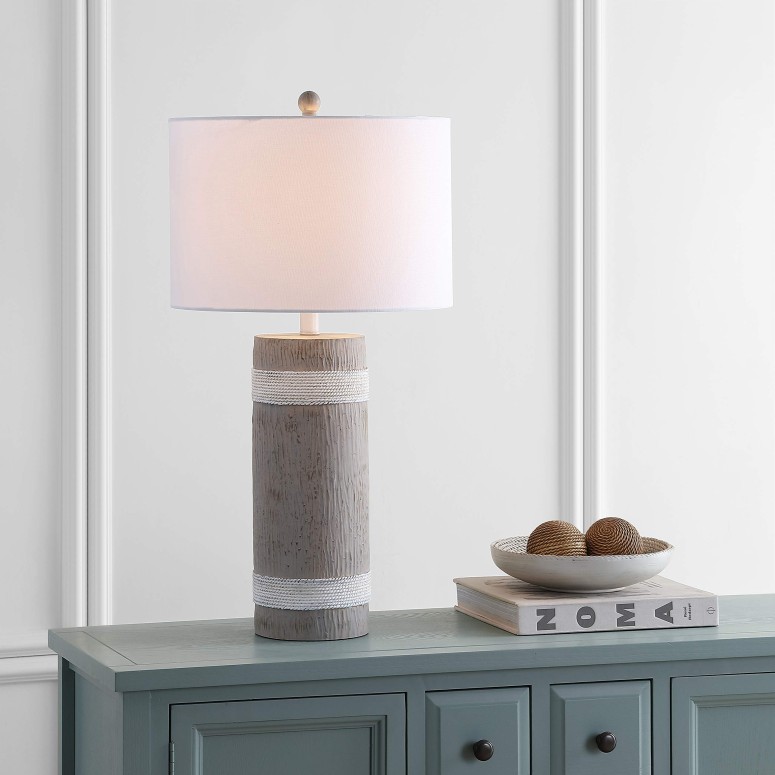 サファヴィヤ safavieh 時刻表照明ランプ サファビヤ サファヴィア Safavieh TBL4181A-SET2 Lighting Collection Brixton Brown and White 28.5-inch Table Lamp, H 【並行輸入品】