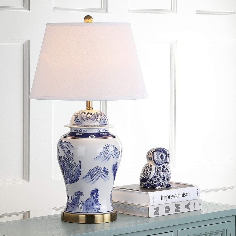 サファヴィヤ safavieh テーブルランプ サファビヤ サファヴィア Safavieh Lighting Collection Shanghai Ginger Jar Blue and White 29-inch Table Lamp (Set of 2) 【並行輸入品】｜MJ-MARKET