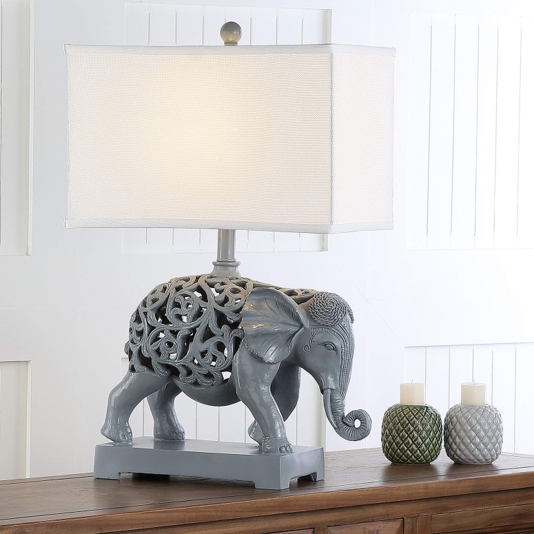 サファヴィヤ safavieh テーブルランプ サファビヤ サファヴィア Safavieh Lighting Collection Hathi Sculpture Lt Grey 25.5-inch Table Lamp (Set of 2) 【並行輸入品】|MJ-MARKET