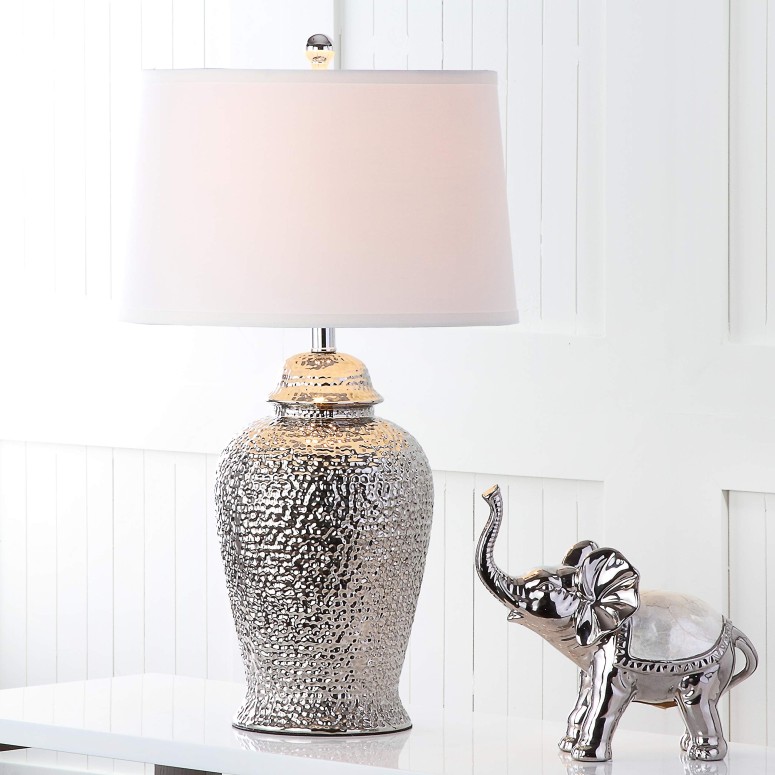 サファヴィヤ safavieh 時刻表照明ランプ サファビヤ サファヴィア Safavieh Lighting Collection Metallica Ginger Jar Silver 27.75-inch Table Lamp (Set of 2) 【並行輸入品】