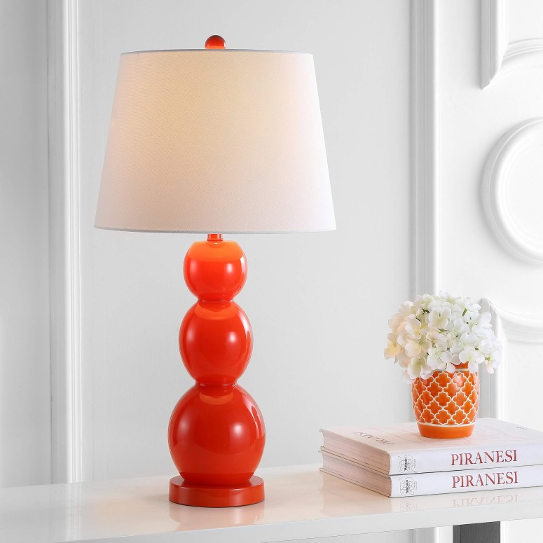 サファヴィヤ safavieh テーブルランプ サファビヤ サファヴィア Safavieh Lighting Collection Jayne Blood Orange Three Sphere 27.5-inch Table Lamp (Set of 2) 【並行輸入品】