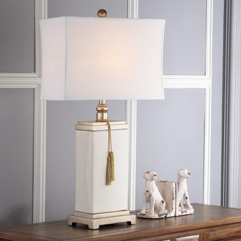 サファヴィヤ safavieh テーブルランプ サファビヤ サファヴィア Safavieh Lighting Collection Amiliana Cream Tassel 29.5-inch Table Lamp 【並行輸入品】