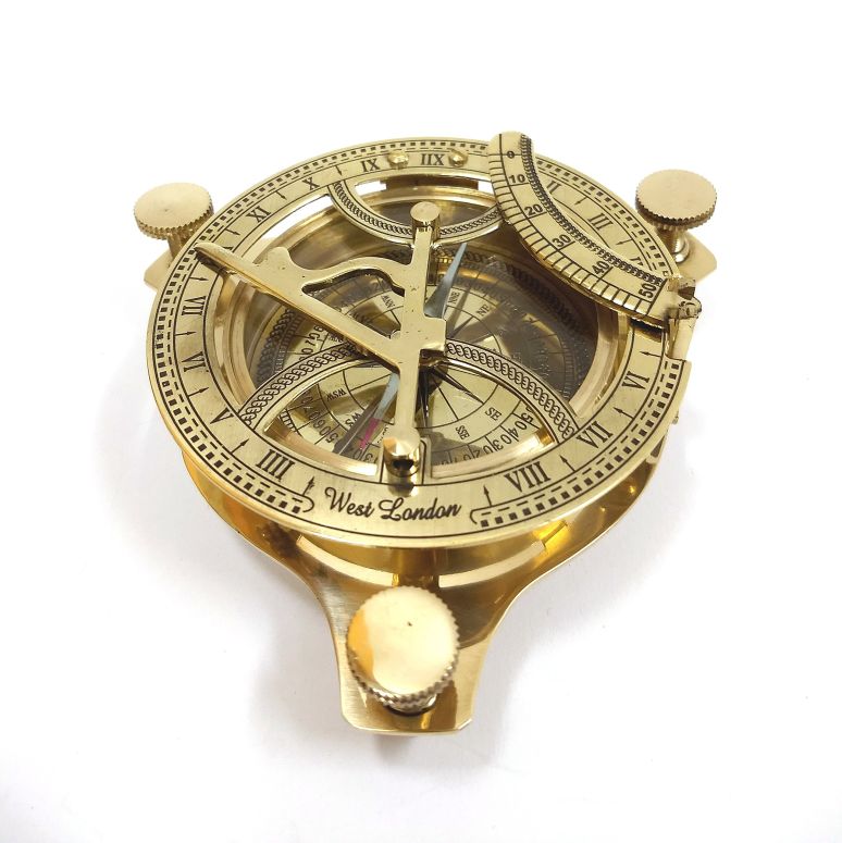 金管楽器製 日晷儀 羅針儀 真ちゅう サンダイアル 5\" Sundial Compass Solid Brass Sun Dial 【並行輸入品】"
