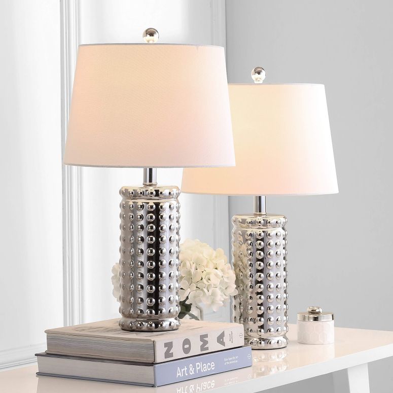 サファヴィヤ safavieh テーブルランプ サファビヤ サファヴィア Safavieh TBL4117A-SET2 Home Collection Harlee Chrome Table Lamp 【並行輸入品】