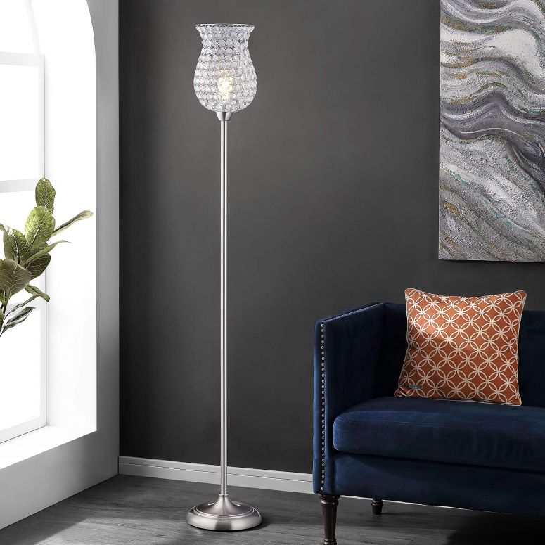 サファヴィヤ safavieh フロアランプ スタンドライト サファビヤ サファヴィア Safavieh Lighting Collection Ricky 70-inch Nickel Iron Floor Lamp (LED Bulb Included) FLL4089A 【並行輸入品】