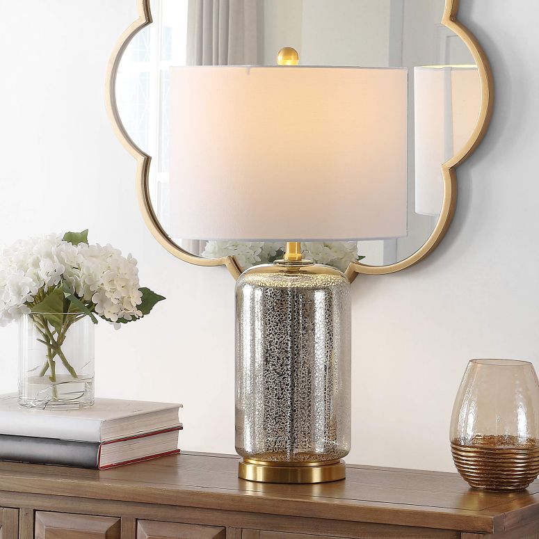 サファヴィヤ safavieh テーブルランプ サファビヤ サファヴィア Safavieh Lighting Collection Novah 26-inch Silver Glass Table Lamp (LED Bulb Included) TBL4283A 【並行輸入品】