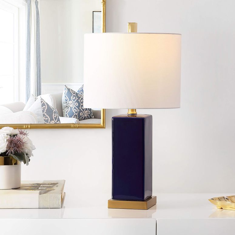サファヴィヤ safavieh テーブルランプ サファビヤ サファヴィア Safavieh Lighting Collection Wendi 22-inch Navy Blue Ceramic Table Lamp (LED Bulb Included) TBL4305A 【並行輸入品】