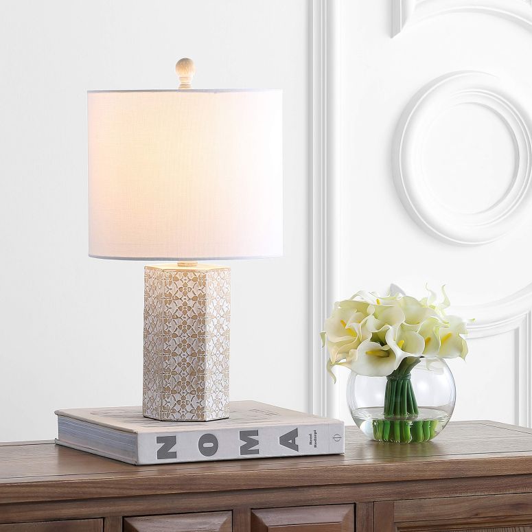 サファヴィヤ safavieh テーブルランプ サファビヤ サファヴィア Safavieh TBL4168A Lighting Makayla Beige 18.75-inch (LED Bulb Included) Table Lamp 【並行輸入品】