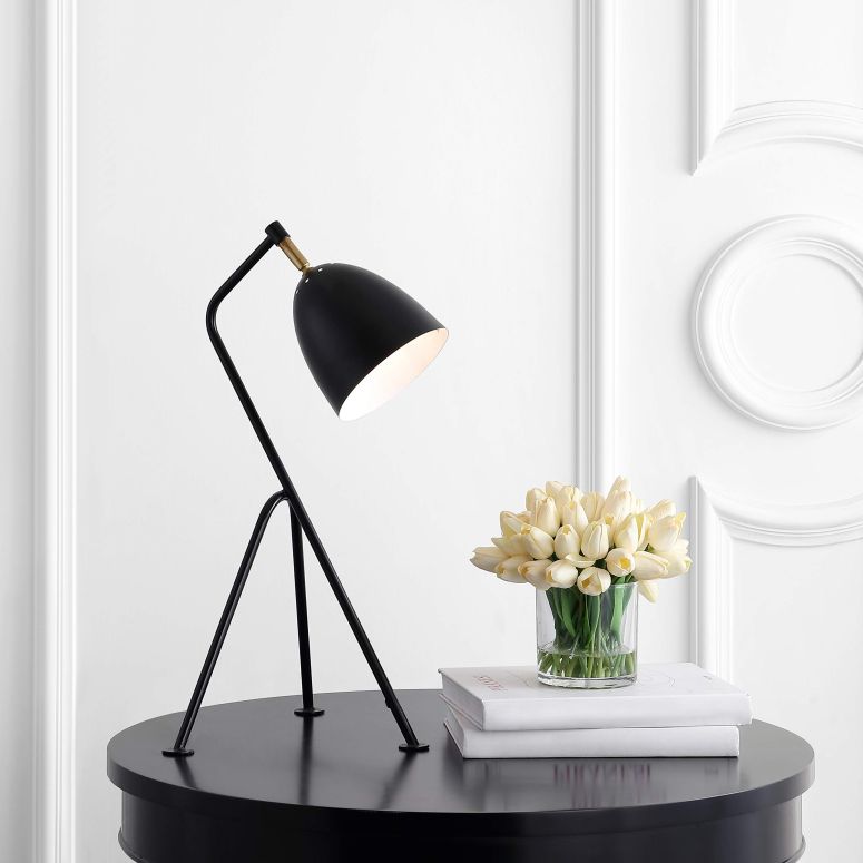 サファヴィヤ safavieh テーブルランプ サファビヤ サファヴィア Safavieh TBL4187A Lighting Dariel Black and Brass Gold 23.8-inch Task (LED Bulb Included) Table Lamp 【並行輸入品】
