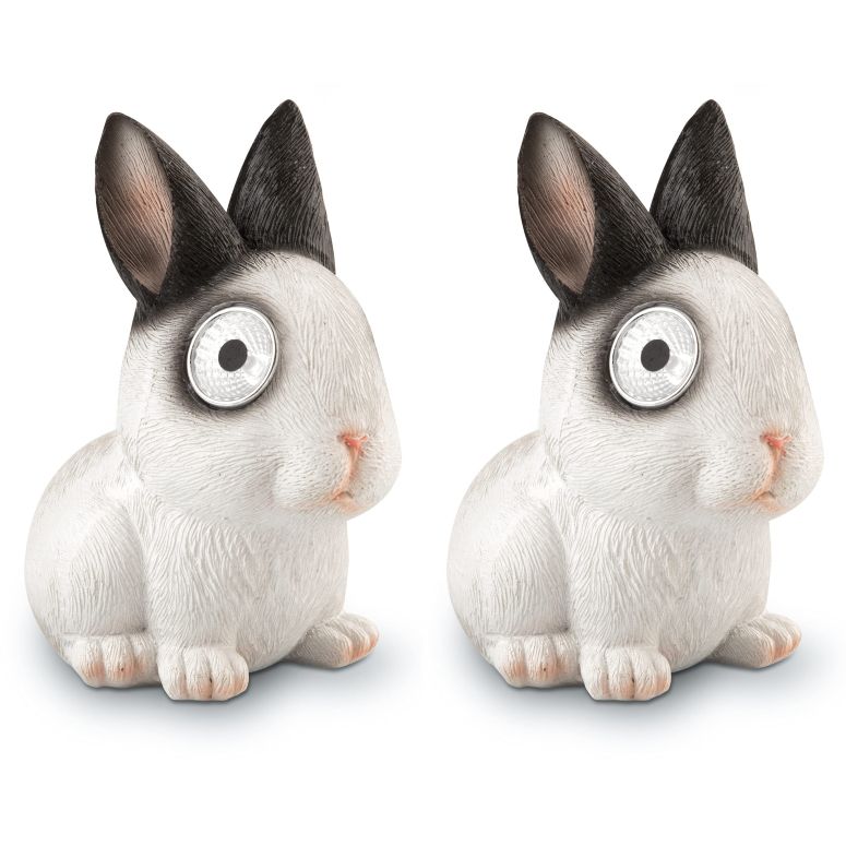 うさぎ LEDソーラーライト Solar Garden Bunny Decoration | Outdoor Yard Decor - Lawn Ornaments | Solar Decorative Lights for Patio, Balcony, Deck | Weather Resistant - LED | Housewarming Gift | Auto On/Off (Set of 2) 【並行輸入品】