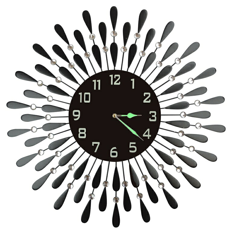 サンバースト 掛け時計 太陽の輝き Lulu Decor, Black Drop Metal Wall Clock 23&rdquo;, 9.5&rdquo; Black Glass Dial with Arabic Numbers, Decorative Night Dial Clock for Living Room, Bedroom, Office Space 【並行輸入品】｜MJ-MARKET 35,800円