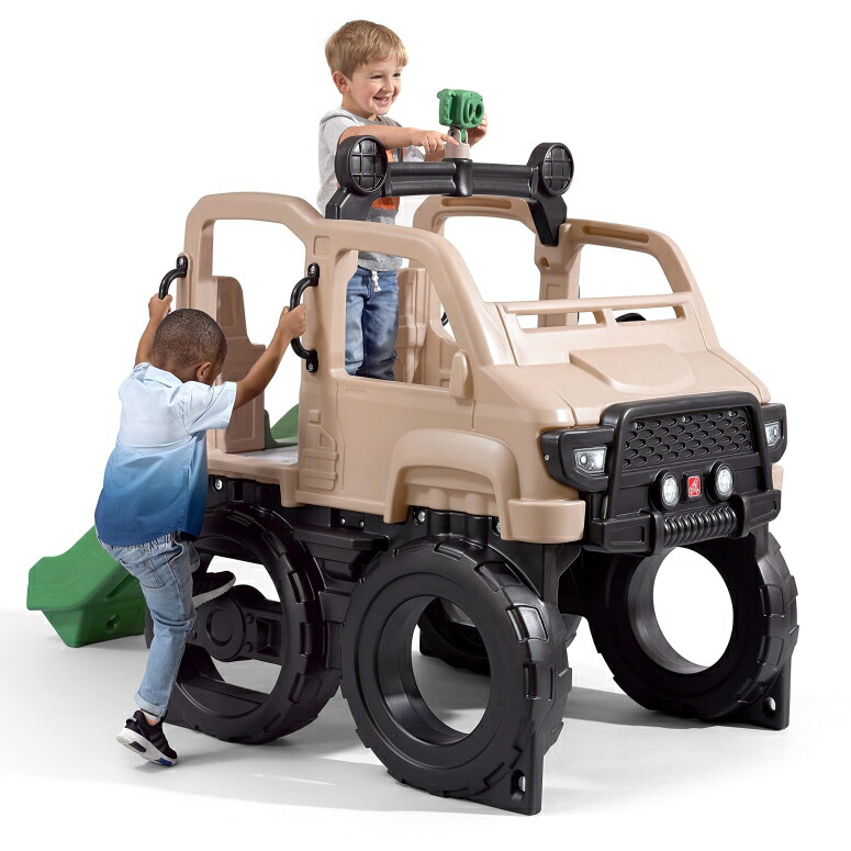 サファリ貨物自動車 クライマー プレイセット Step2 Safari Truck Climber | Large Outdoor Kids Climber Playset, Brown 【並行輸入品】