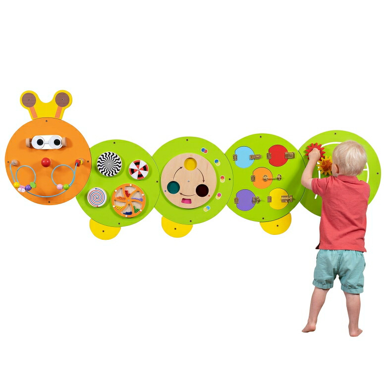 大きな紋白蝶のプレイパネル 幅約185珊 LEARNING ADVANTAGE Caterpillar Activity Wall Panels - Ages 18m+ - Montessori Sensory Wall Toy - 6 Activities - Busy Board - Toddler Room Decor 【並行輸入品】