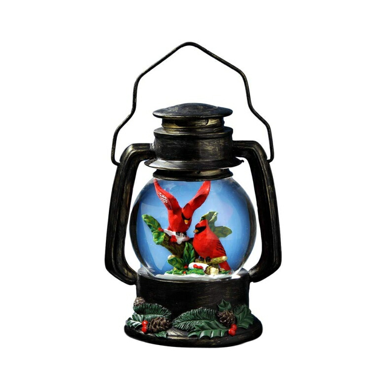 提燈型オルゴール The San Francisco Music Box Company Cardinals Antique Lantern Snow Globe 【並行輸入品】 インテリア小物・置物-オルゴール