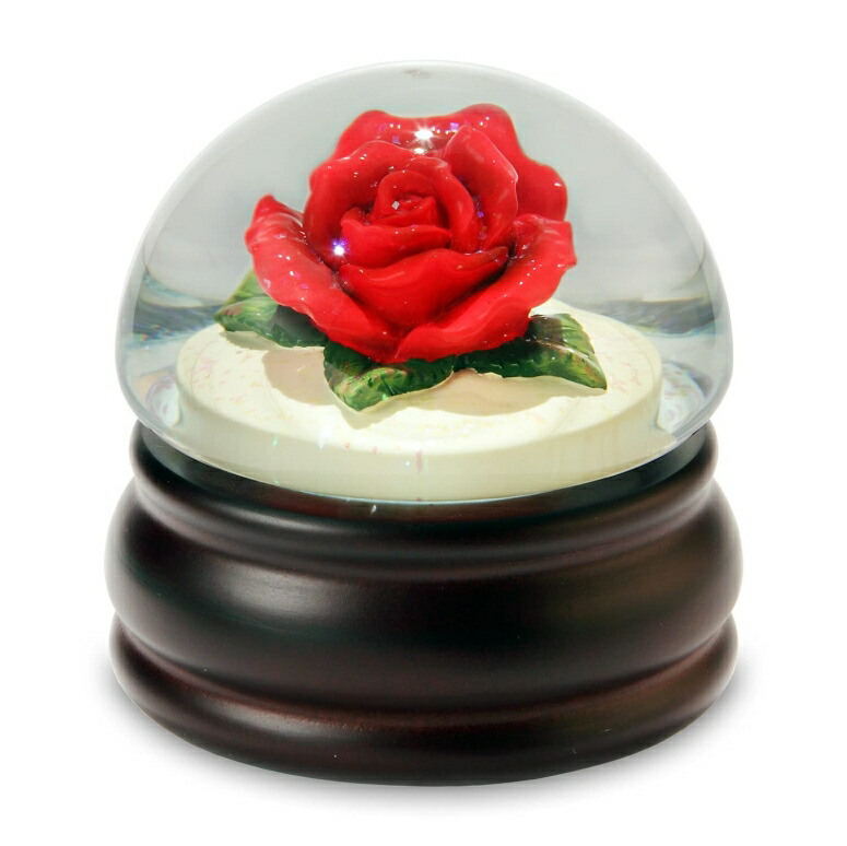 バラ 薔薇 The San Francisco Music Box Company Red Rose Mushroom Water Globe 【並行輸入品】