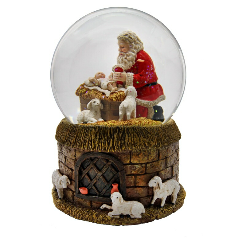 聖ニコラス オルゴール The San Francisco Music Box Company Santa and Baby Musical Water Globe 【並行輸入品】 オルゴール-インテリア・寝具・収納-インテリア小物・置物