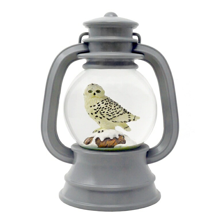 ふくろう オルゴール The San Francisco Music Box Company Grey Lantern Snowy Owl Snow Globe 【並行輸入品】 インテリア・寝具・収納-オルゴール