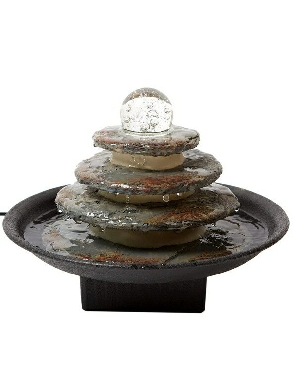 卓上 噴水 滝のオブジェ テーブルトップファウンテン インテリア噴水 SEINHIJO Indoor Tabletop Water Fountain Zen Cascading Feng Shui Waterfall with LED Lights Rolling Ball Home Decor Table Centerpiece Gifts 11\