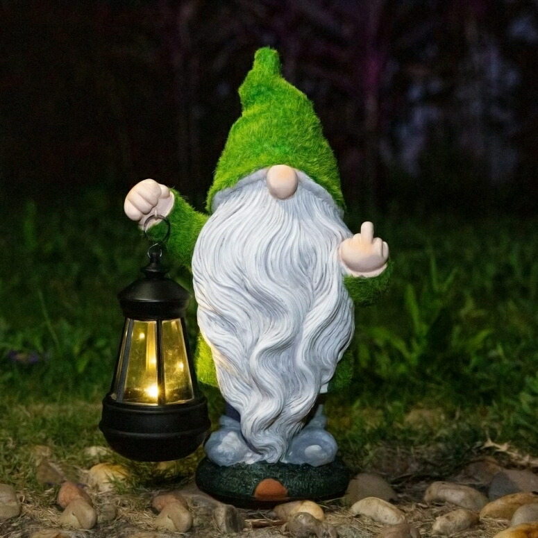 LEDソーラーライト ソーラーパワー ガーデンライト Flocked Garden Outdoor Gnome Statues Decor with Solar Lights ,Large Funny Gnome Garden Figurines for Outside Patio Yard Lawn House Farmhouse Sculptures Decorations Gifts 【並行輸入品】｜MJ-MARKET 11,340円