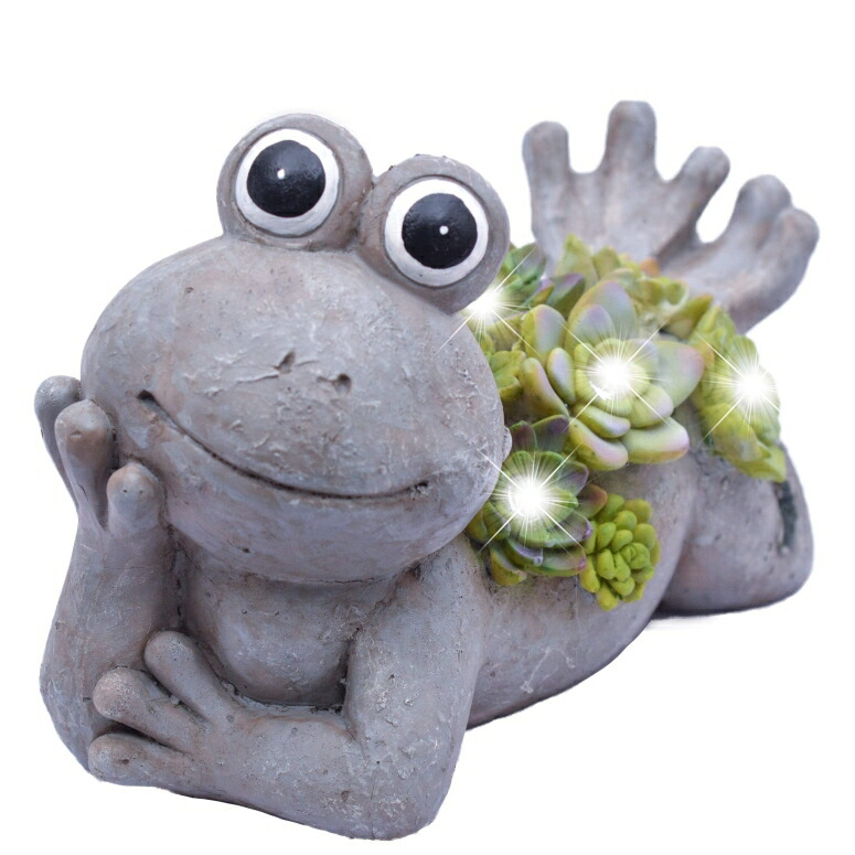 LEDソーラーライト ソーラーパワー ガーデンライト TERESA'S COLLECTIONS Frog Garden Statues with Solar Powered Lights, Adorable Resin Lawn Ornaments Garden Sculptures Animal Figurines for Outdoor Patio Yard Porch Decorations, 7.3 Inch 【並行輸入品】｜MJ-MARKET