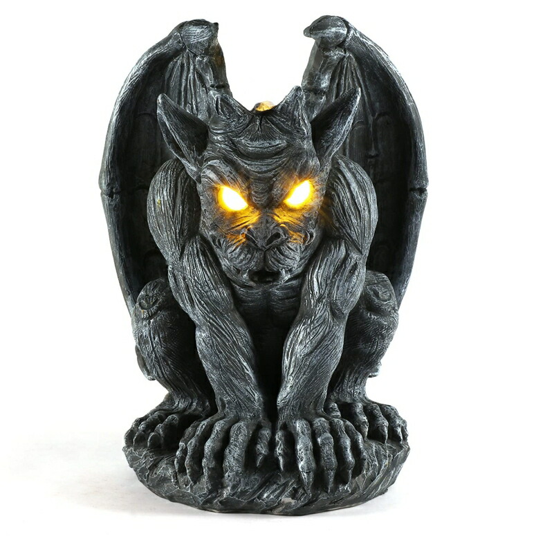 LEDソーラーライト ソーラーパワー ガーデンライト ガーゴイル MIBUNG Large Winged Gargoyle Statue with Solar LED Lights, Sitting Gargoyle Monster Protector Garden Guardian Gothic Sculpture, Outdoor Patio Yard Lawn Porch Deck Decor, Ke 【並行輸入品】｜MJ-MARKET 19,783円