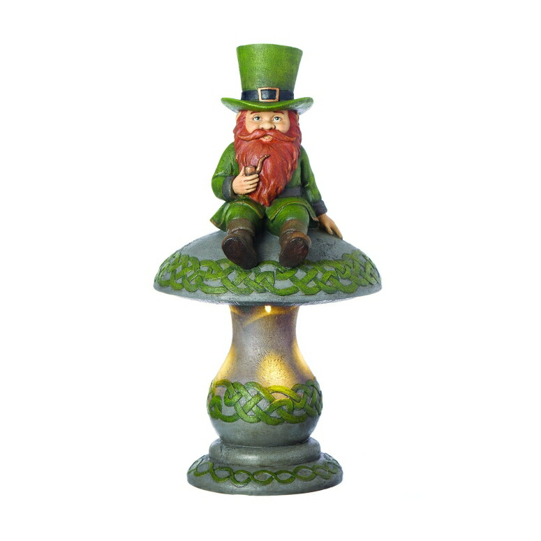 LEDソーラーライト ソーラーパワー ガーデンライト ノーム Roman Garden - LED Leprechaun on Mushroom Garden Statue, 16.75\