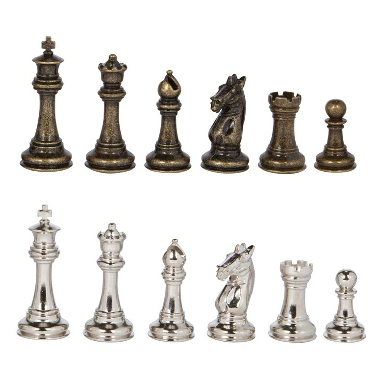 チェスセット Edgemar Silver and Bronze Metal Chess Pieces with 3.75 Inch King and Extra Queens, Pieces Only, No Board 【並行輸入品】｜MJ-MARKET