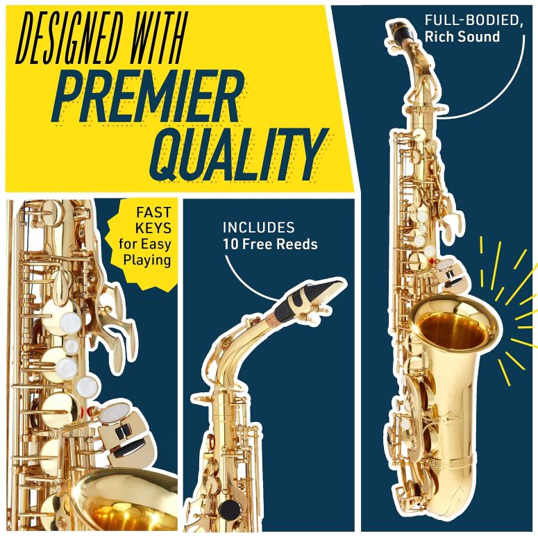 【楽天市場】アルトサックスフォン Mendini By Cecilio Eb Alto Saxophone ケース チューナー マウスピース 10 リード ポケットブック Mendini By