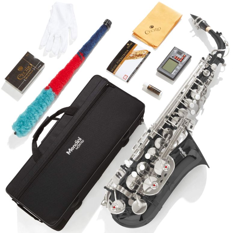 アルトサックスフォン Mendini By Cecilio Eb Alto Saxophone ケース チューナー マウスピース 10 リード ポケットブック Mendini By Cecilio Eb Alto Saxophone - Case, Tuner, Mouthpiece, 10 Reeds, Pocketbook- MAS-BK r E Flat Musical Instrum 【並行輸入品】|MJ-MARKET