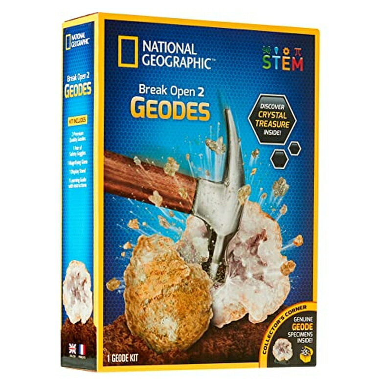 ナショナルジオグラフィック ひと休み 開けはなし ジオード 科学知識 一揃いの道具 12 Pack: National Geographic? Break Open Geodes Science Kit 【並行輸入品】