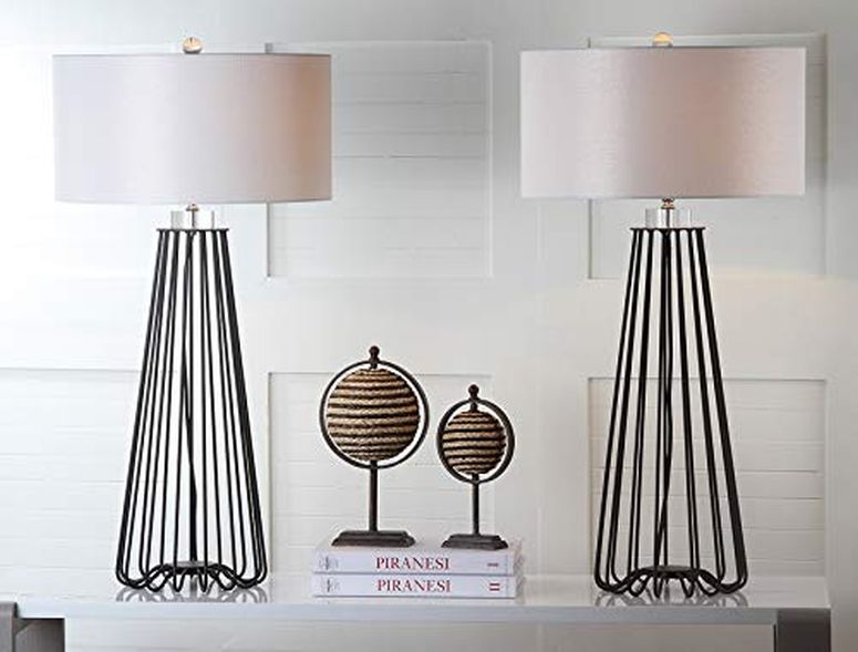 サファヴィヤ safavieh 速見表照明ランプ サファビヤ サファヴィア SAFAVIEH Lighting Collection Estill Modern Minimalist Rustic Farmhouse Industrial Black Iron 34-inch Bedroom Living Room Home Office Desk Nightstand Table Lamp Set of 2 ( 【並行輸入品】