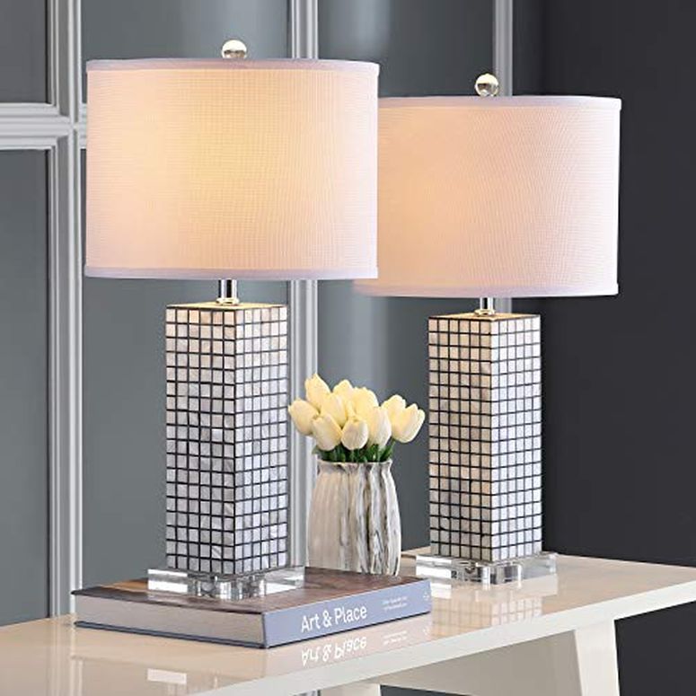 サファヴィヤ safavieh 速見表照明ランプ サファビヤ サファヴィア SAFAVIEH Lighting Collection Skagway Modern Art Deco Black/ Cream 26-inch Bedroom Living Room Home Office Desk Nightstand Table Lamp Set of 2 (LED Bulbs Included) 【並行輸入品】