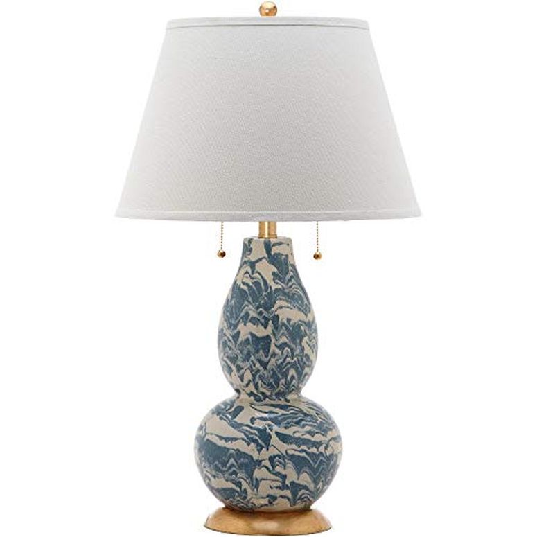 サファヴィヤ safavieh テーブルランプ サファビヤ サファヴィア SAFAVIEH Lighting Collection Modern Swirls Blue/ White 29-inch Bedroom Living Room Home Office Desk Nightstand Table Lamp (LED Bulbs Included) 【並行輸入品】