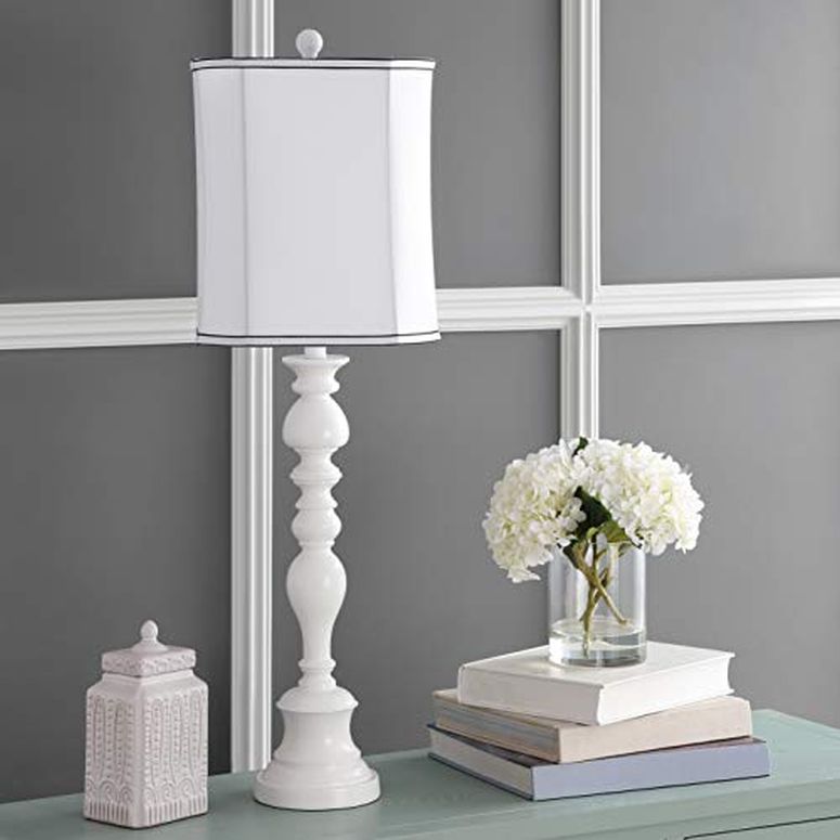 サファヴィヤ safavieh テーブルランプ サファビヤ サファヴィア SAFAVIEH Lighting Collection Polly Farmhouse White Candlestick 36-inch Bedroom Living Room Home Office Desk Nightstand Table Lamp (LED Bulbs Included) 【並行輸入品】