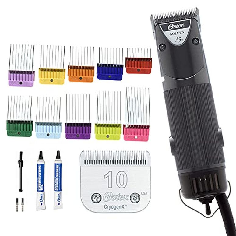ペット バリカン Oster Golden A5 Animal Pet 2-Speed Hair Clipper with Detachable CryogenX Size 10 Blade 10-Piece Stainless Steel Pet Clipper Guide Comb Kit (078936-100-000) 【並行輸入品】｜MJ-MARKET