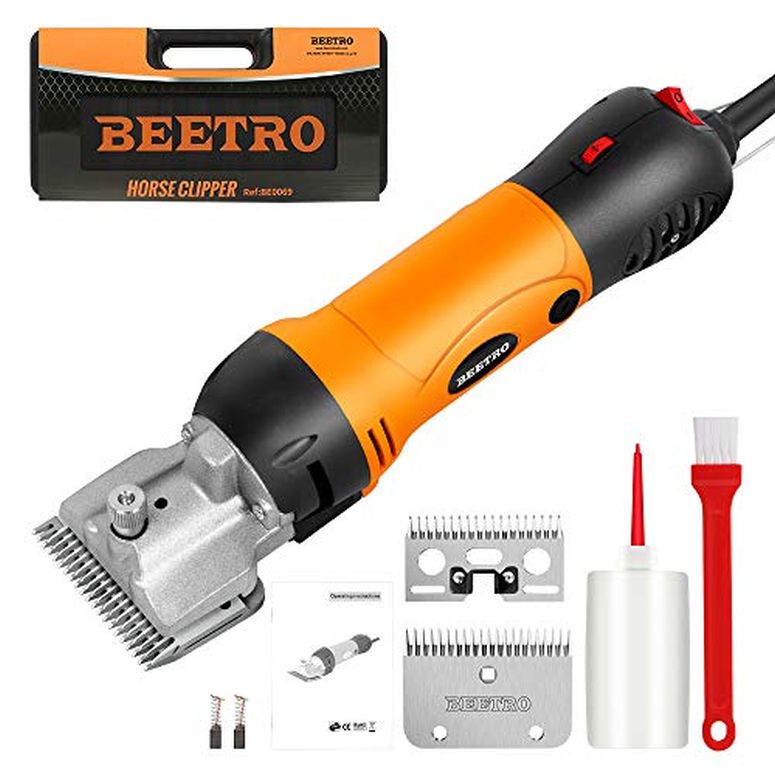 家畜用バリカン 羊 馬 ウシ BEETRO Horse Clipper Electric Animal Grooming Kit for Horse Equine Goat Pony Cattle,500W Professional Horse Shears, with an Extra Set of Shearing Blades 【並行輸入品】｜MJ-MARKET