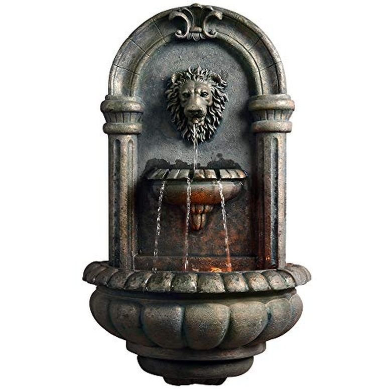 ガーデン 噴水 インテリア噴水 置き型 噴水 滝のオブジェ ウォーターフォールファウンテン Teamson Home Royal Lion Head Light Weight Wall Waterfall Fountain with LED Lights and Pump for Outdoor Patio Garden Backyard Decking D?cor, 32 in 【並行輸入品】|MJ-MARKET