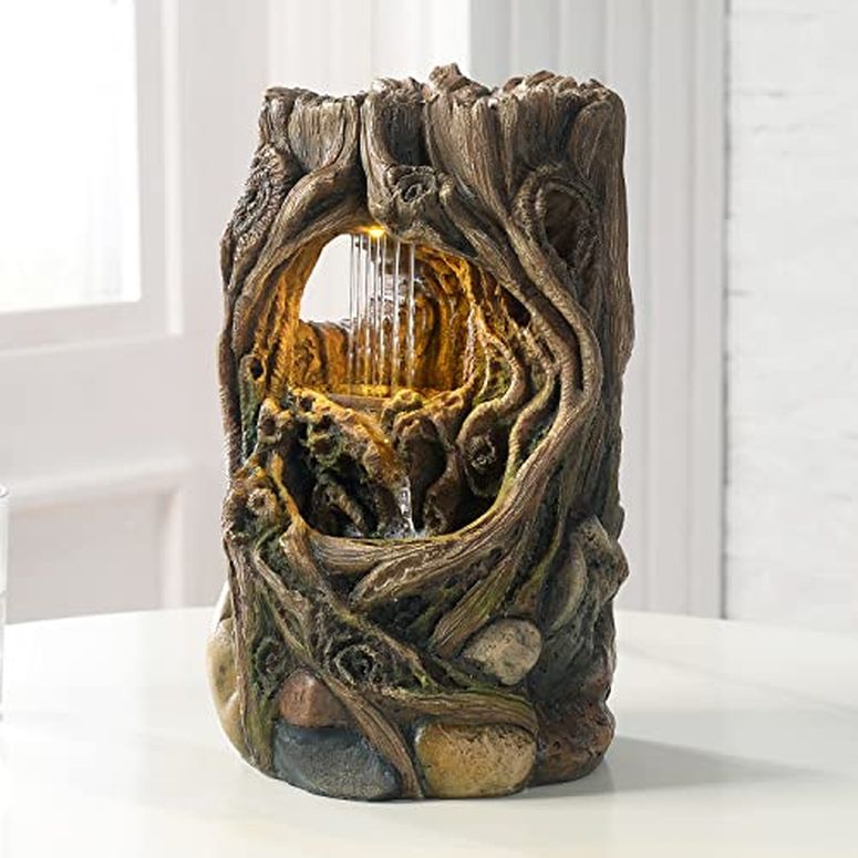卓上 吹き上げ 滝のオブジェ テーブルトップファウンテン 室内装飾吹き上げ GOSSI Indoor Fountain Beautiful Stump Water Fountain Relaxation Raindrop Fountains Meditation Desk Fountain Artistic Waterfall Fountains Home/Office Decor(22013) 【並行輸入品】
