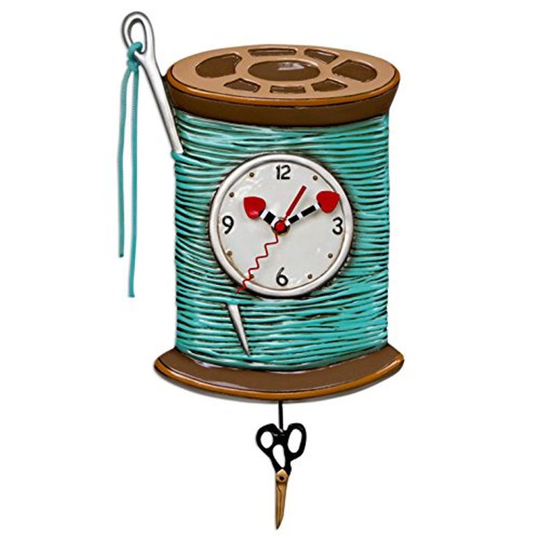 アレン デザイン 振り子時計 針と糸 Allen Designs "Needle & Thread" Whimsical Sewing Pendulum Wall Clock 【並行輸入品】|MJ-MARKET