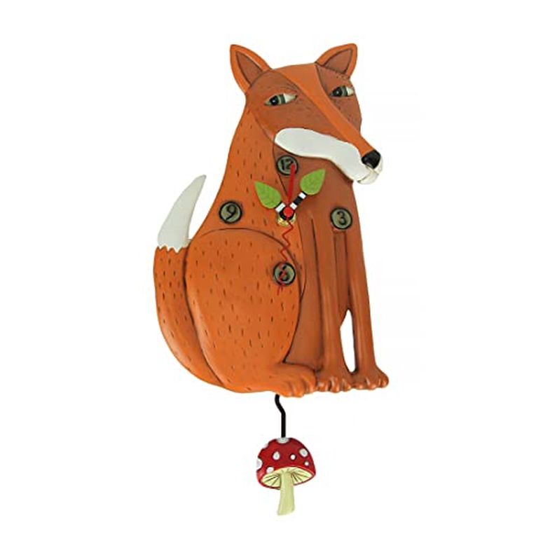 アレン デザイン 振り子時計 キツネ Allen Designs Foraging Fox Decorative Pendulum Wall Clock Home Decor 【並行輸入品】|MJ-MARKET