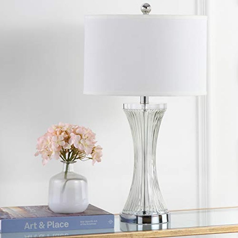 サファヴィヤ safavieh テーブルランプ サファビヤ サファヴィア SAFAVIEH Lighting Collection Zelda Modern Clear Glass 25-inch Bedroom Living Room Home Office Desk Nightstand Table Lamp (LED Bulbs Included) 【並行輸入品】