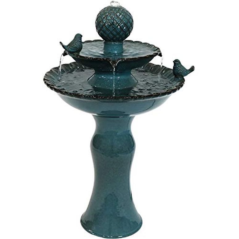 ガーデン 噴水 インテリア噴水 置き型 噴水 滝のオブジェ ウォーターフォールファウンテン Sunnydaze Resting Birds 27-Inch Ceramic Outdoor Water Fountain - 2 Tiers - Electric Submersible Pump with Adjustable Flow 【並行輸入品】 97,295円