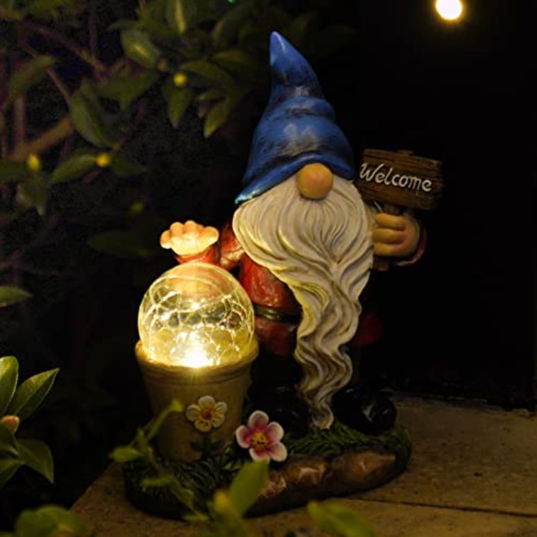 ガーデンライトLEDソーラーライト ソーラーパワー DiliComing Garden Gnomes Outdoor Statues - Gnome Decorations for Yard, Resin Gnome Figurine with Solar Light, Yard Gnome Ornament, Outdoor Lawn Decor for Backyard, Patio, and Garden 【並行輸入品】 16,200円
