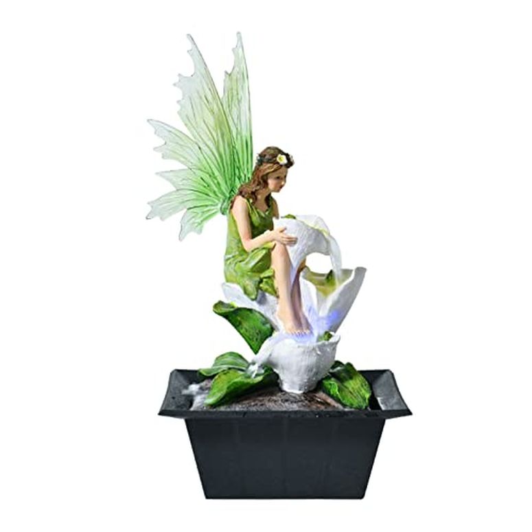 【楽天市場】卓上 噴水 滝のオブジェ テーブルトップファウンテン インテリア噴水 Flower Fairy Figure Water Fountain Waterfall Indoor