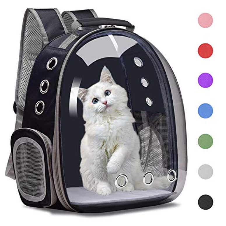 インコ 小鳥 バード トラベルキャリアー Henkelion Cat Backpack Carrier Bubble Carrying Bag, Small Dog Backpack Carrier for Small Medium Dogs Cats, Space Capsule Pet Carrier Dog Hiking Backpack, Airline Approved Travel Carrier - Black 【並行輸入品】