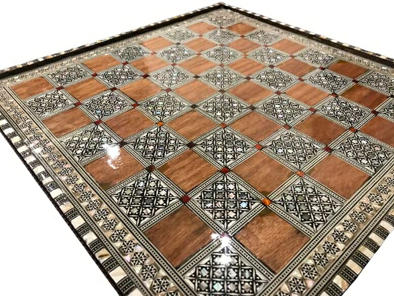 チェスセット Chess Board Inlaid Mother of Pearl Egyptian Handmade (16.8 inch m07) 【並行輸入品】|MJ-MARKET