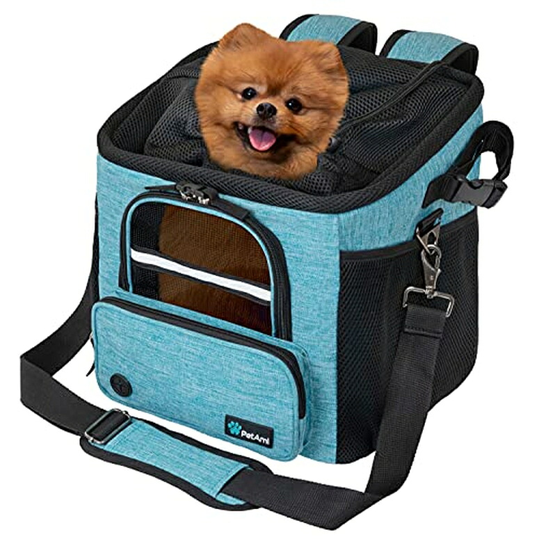 インコ 小鳥 バード トラベルキャリアー PetAmi Dog Bike Basket, Soft-Sided Ventilated Dog Bike Carrier Backpack, Dog Pet Bicycle Basket for Bike Handlebar, Small Medium Puppy Cat Kitten Car Booster Seat with Safety Strap (Teal Blue) 【並行輸入品】｜MJ-MARKET 20,164円