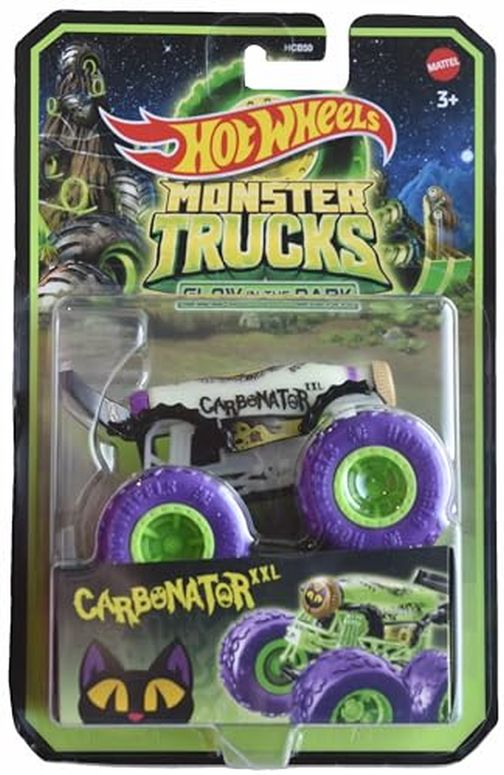 ホットウィール モンスタートラック Hot Wheels Monster Trucks Carbonator, Glow in The Dark 1:64 Scale die cast 【並行輸入品】