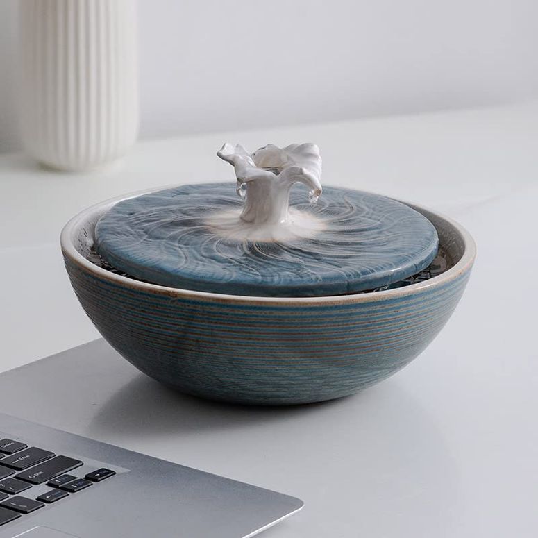 卓上 噴水 滝のオブジェ テーブルトップファウンテン インテリア噴水 Ceramic Tabletop Water Fountain Feature for Indoor and Outdoor Home Decoration Table Desktop Office (Blue) 【並行輸入品】｜MJ-MARKET