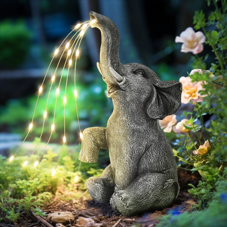 ガーデンライトLEDソーラーライト ソーラーパワー GIGALUMI Elephant Statue Solar Garden Decor LED Light Strings, Birthday Gifts for Women, Gifts for Mom, Outdoor Elephant Decor for Garden, Patio, Yard(Stay On Mode Only) 【並行輸入品】｜MJ-MARKET 13,125円